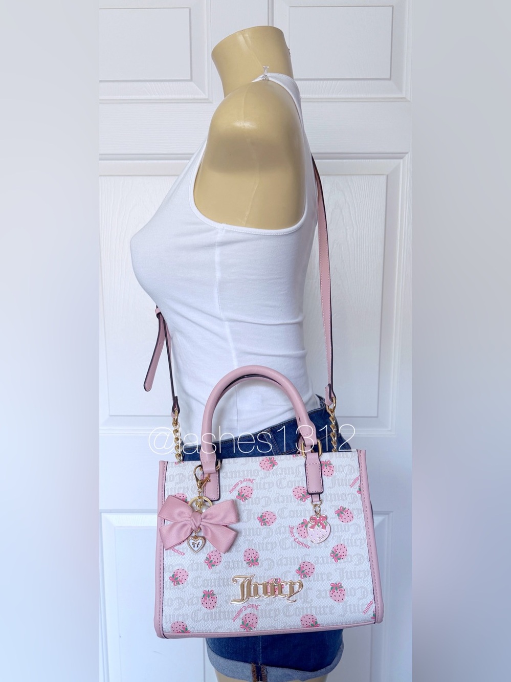 JUICY COUTURE Bag Berry Sweet Mini Tote and Wallet Set - Cream Pink Strawberry - Picture 11 of 11